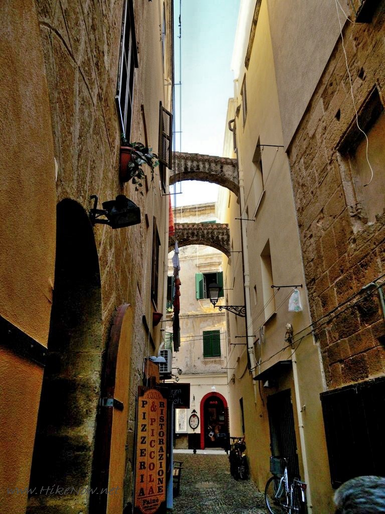 Alghero - walking through the streets of  old town - Sardinia