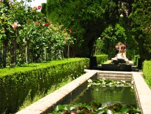 Walking through Alhambra gardens