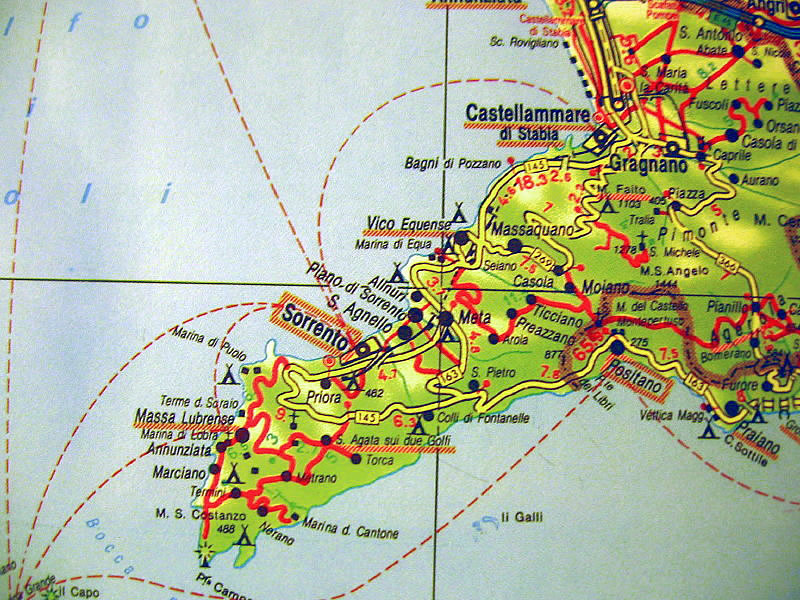 Map of Amalfi Coast - Italy 