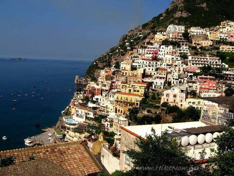 Holidays in Amalfi coast and picturesque buildings above historic center of Positano - Italy, Europe 
