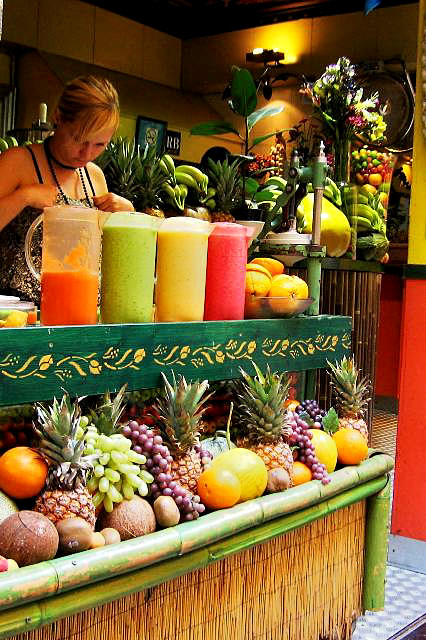 Juice from fresh fruits everywhere in Barcelona Spain 
