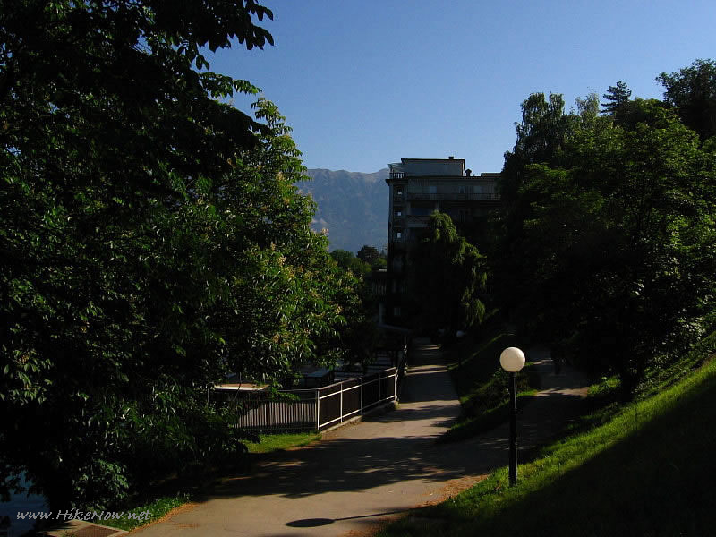 Path through greenery around Lake Bled Slovenia