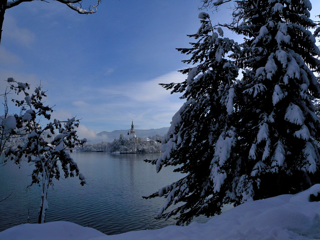 Christmas time in Lake Bled - Slovenia in winter 