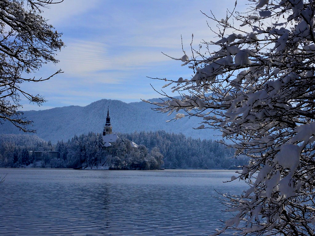 The largest building on the island of Lake Bled is the Church of the Assumption of Mary Pilgrimage - Slovenia 