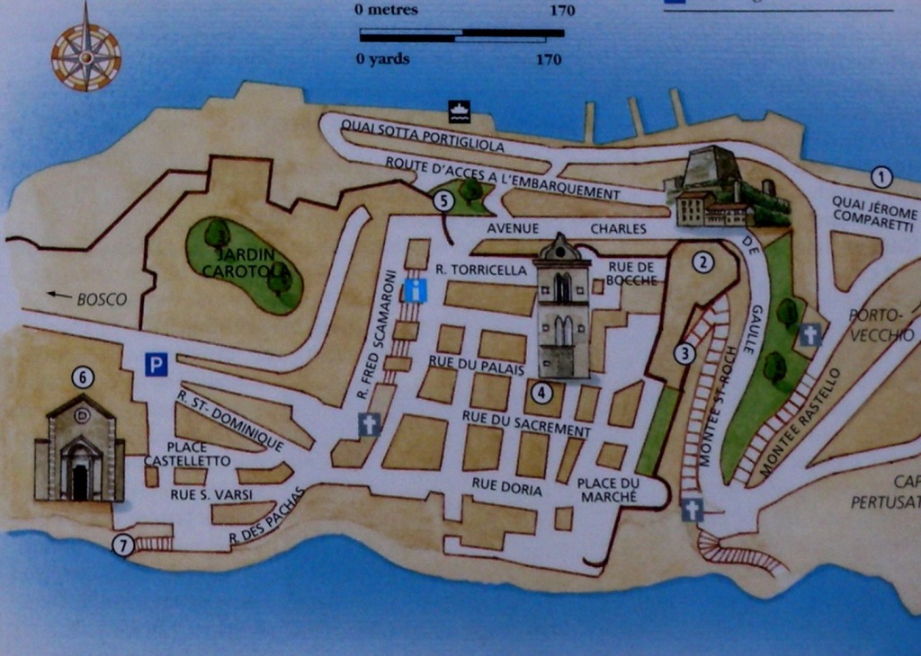 Tourist's map of Bonifacio citadel - Corsica France 