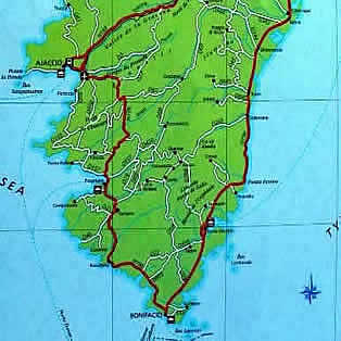 Bonifacio road map - Corsica