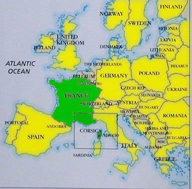 where is corsica on map