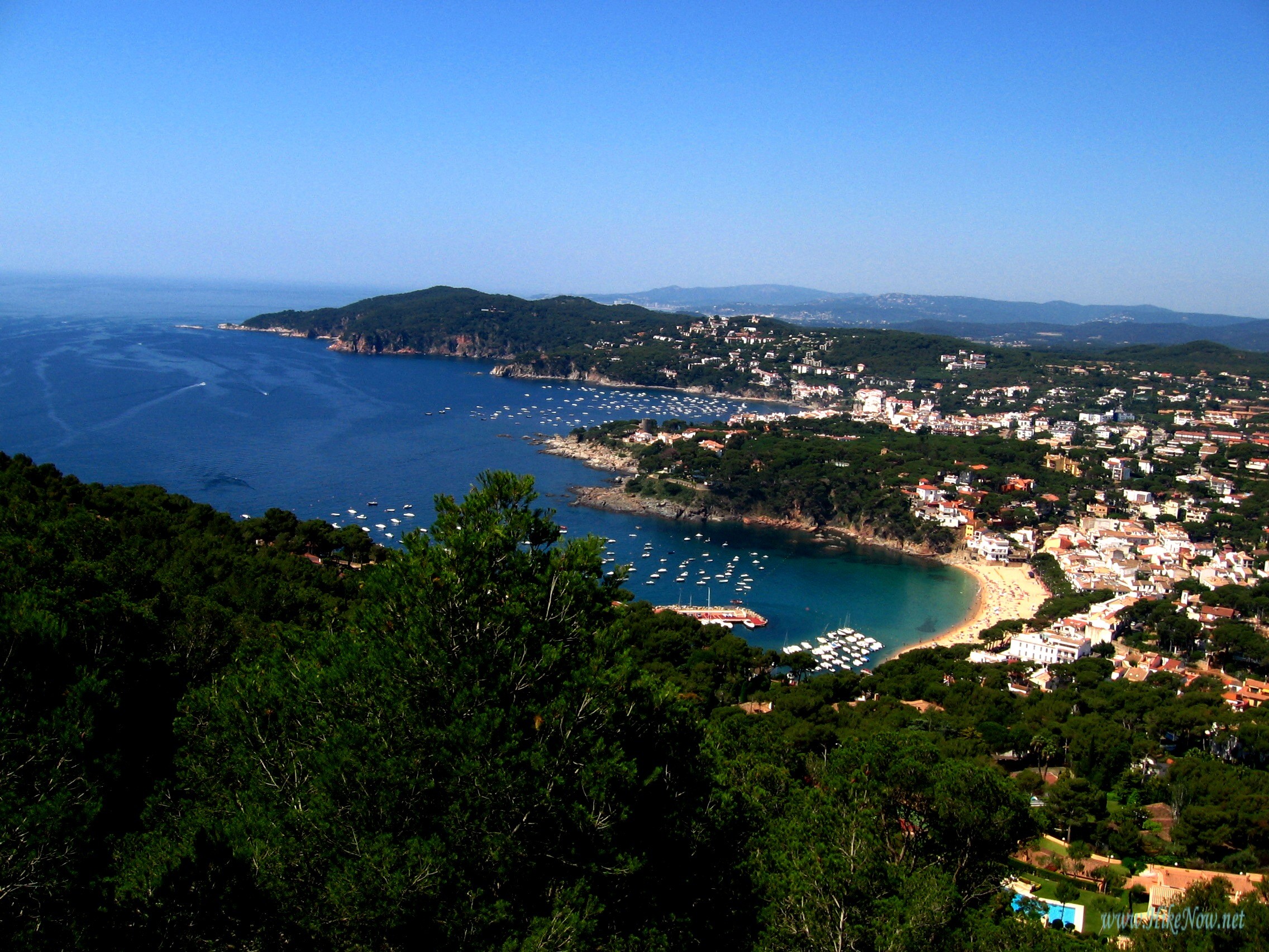 View to the coast and beaches of Tamariu - Costa Brava, Spain 