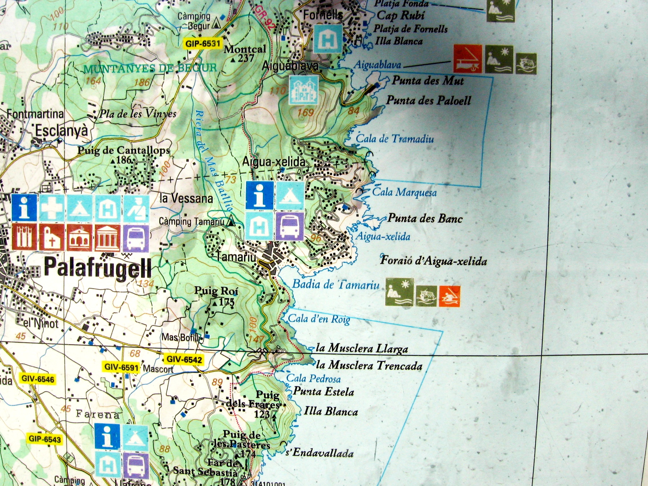 Map of Tamariu and surroundings - Costa Brava , Spain 