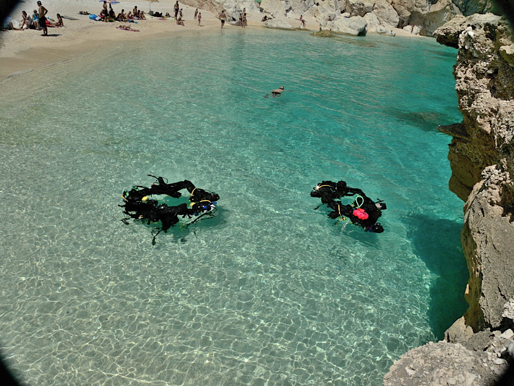 Golfo di Orosei - Cala Mariolu is an ideal place for scuba diving, it is reachable by sea with one of the many boats that every day leave the ports of Cala Gonone, Arbatax and Santa Maria Navarrese - Orosei Gulf Sardinia 