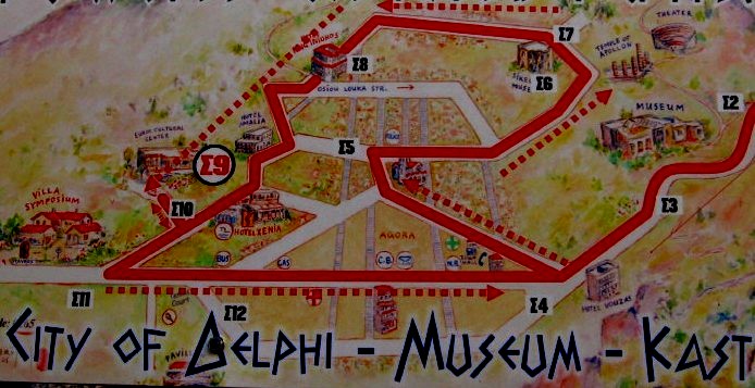 Map of Ancient Delphi with museums - Greece 