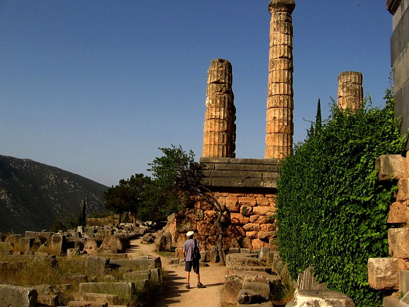 Ruins of Apollo temple in Delphi - Greece 