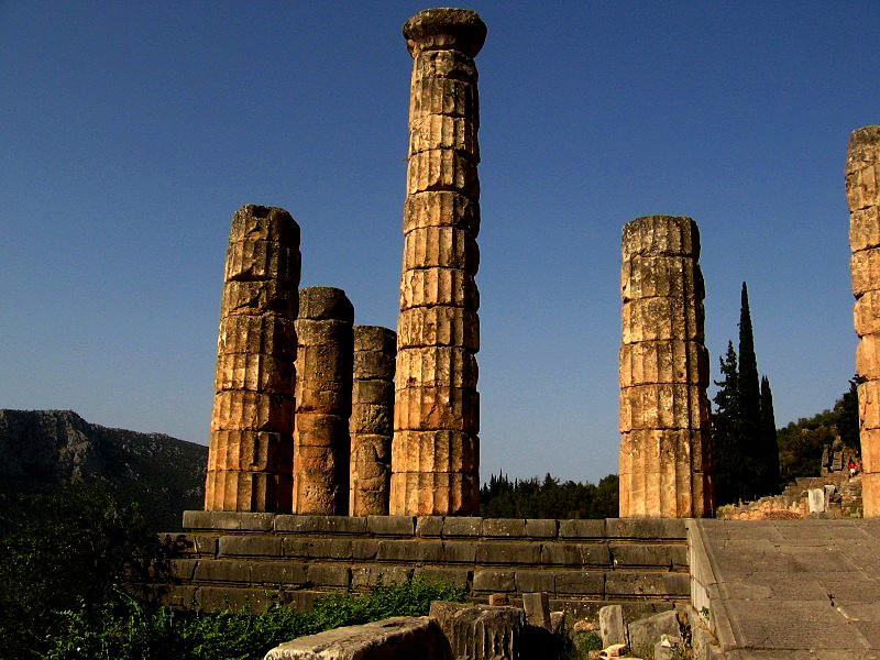 Temple of Delphi and its ruins visible today date back to the 4th century BC - Greece 