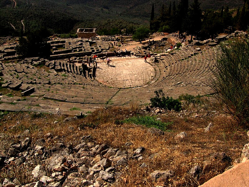 Delphi's theater and Its 35 rows can seat 5,000 spectators - Greece 
