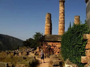Ancient ruins of Apollo temple - Delphi Greece