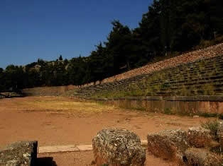 Ancient stadium in Delphi Greece