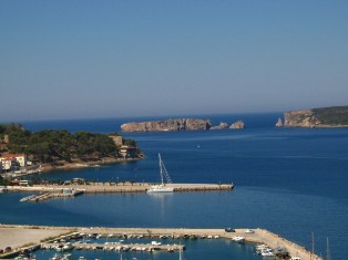 Pylos with Navarino Bay Greece with isles in background