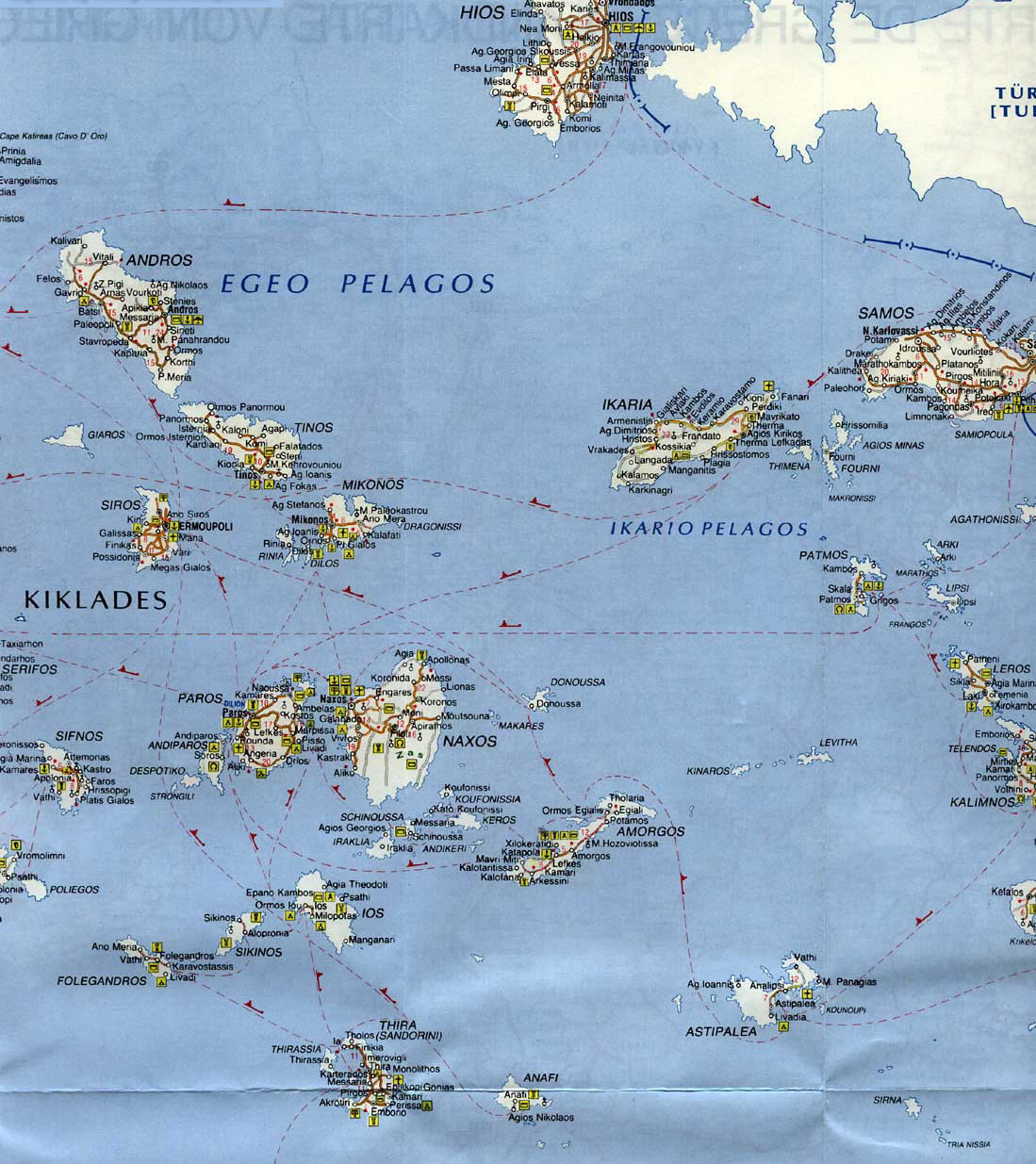 Where are the islands Greece Kiklades - Sifnos, Thira, Siros, Mikonos, Naxos, Paros, Sikinos 