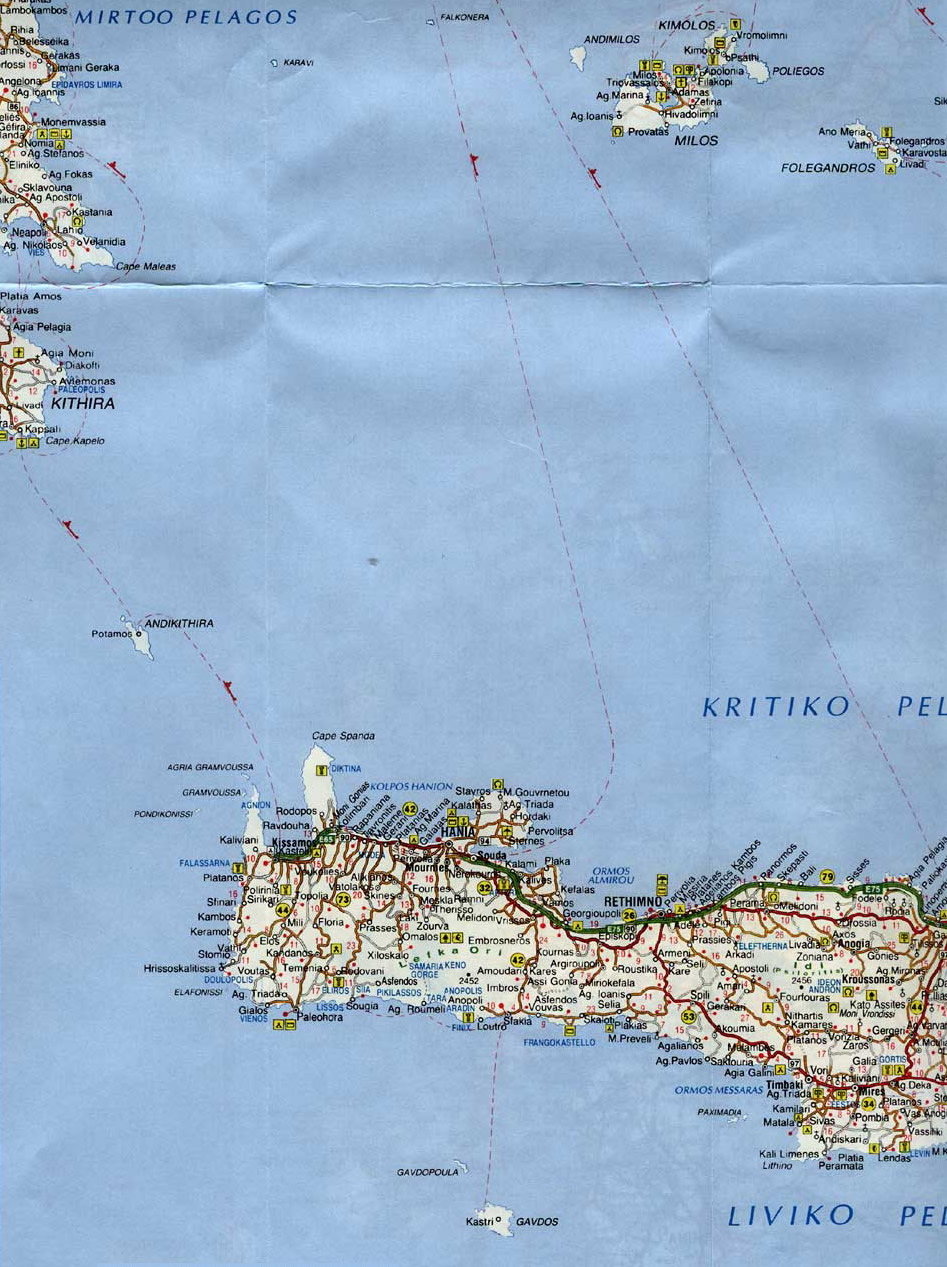 Map of Greek island Crete 