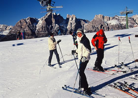 Skiing in Dolomites - Italy