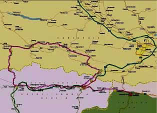 Map of cycling tour from Kranjska Gora - Passo Pramollo - Arnoldstein