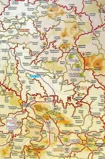 Map of Lousios gorge