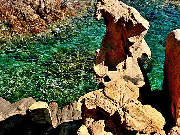 Su Sirbione red cliffs next to  Marina di Gairo  beach - Sardinia