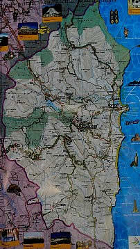 Road Map of Ogliastra Sardinia