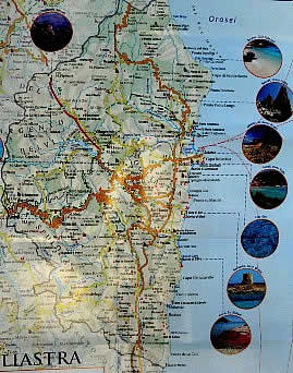 Tourists Map of Ogliastra Sardinia