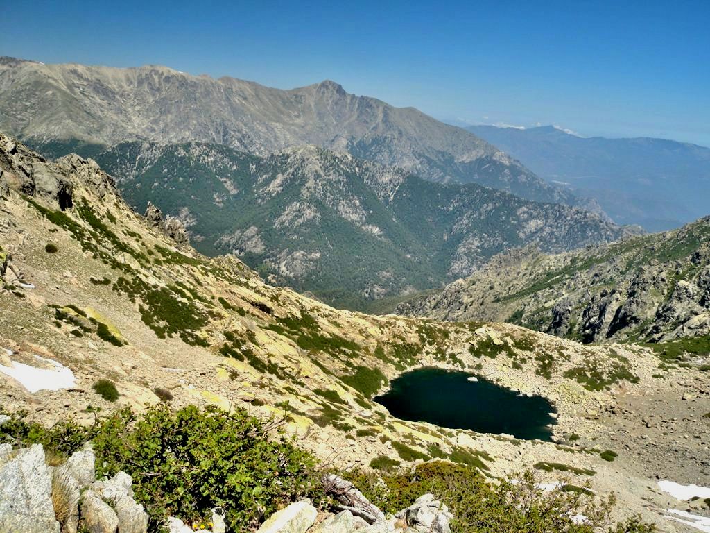 Lake d'Oro from the hiking trail to Monte d'Oro - Corsica 