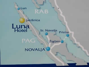 Map of Pag - Croatia
