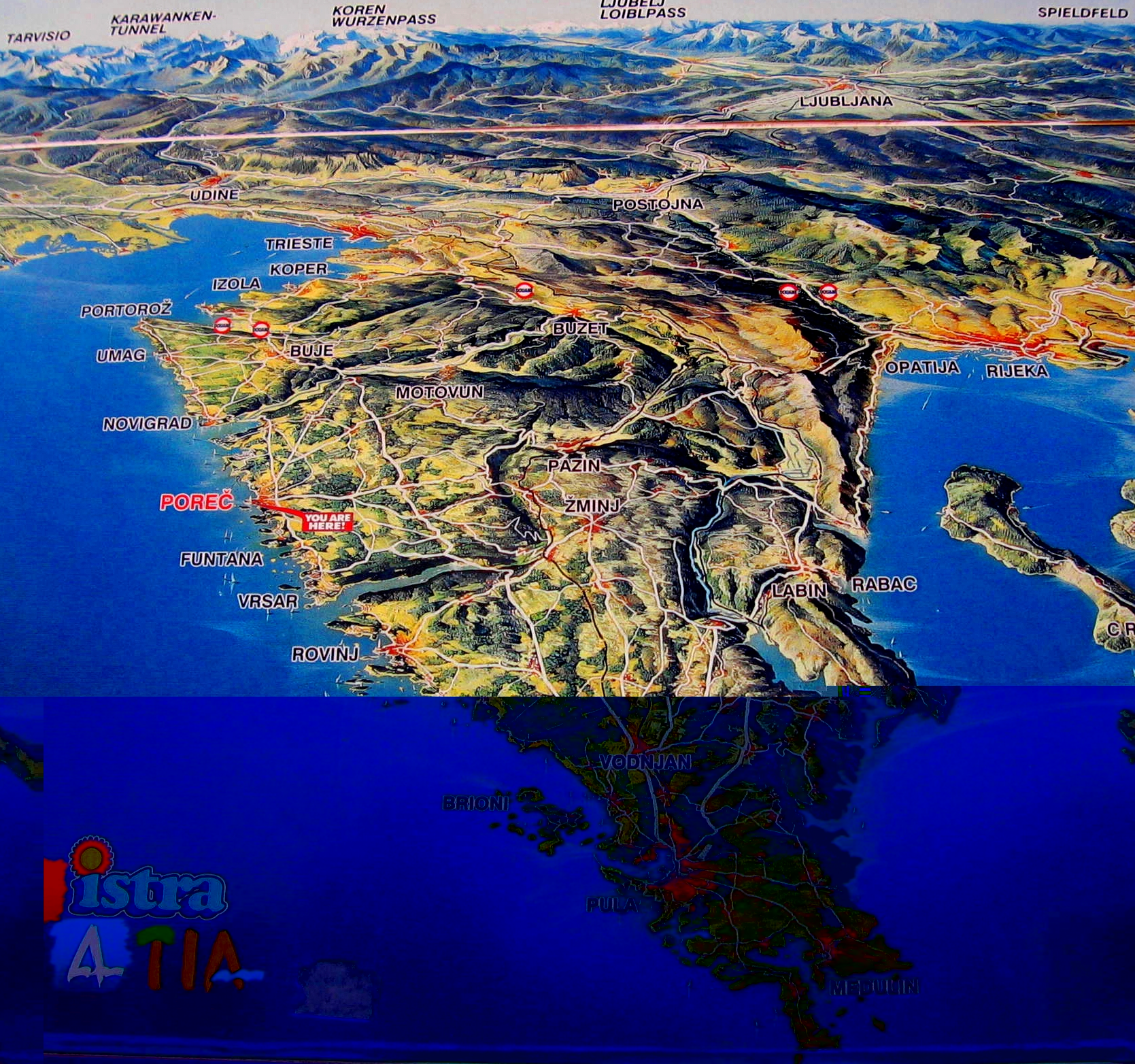 map of Istria - Croatia 