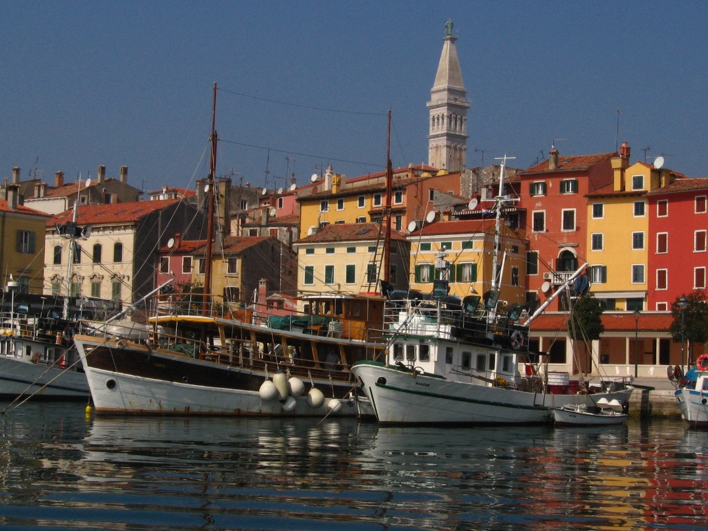 The port of Rovinj is a landing place on the green Istrian peninsula - Croatia 