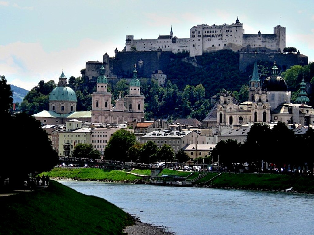 Hohensalzburg Fortress above the river Salzach - Salzburg Austria 