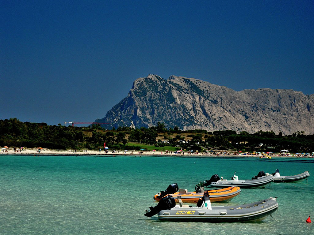 Brandichi beach with Tavolara island in a background - Sardinia, Italy 