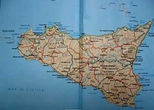 Road Map of Sicily