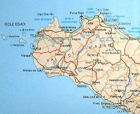 Map of Marsala  Sicily