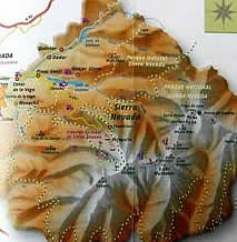 Mulhacen map - Sierra nevada