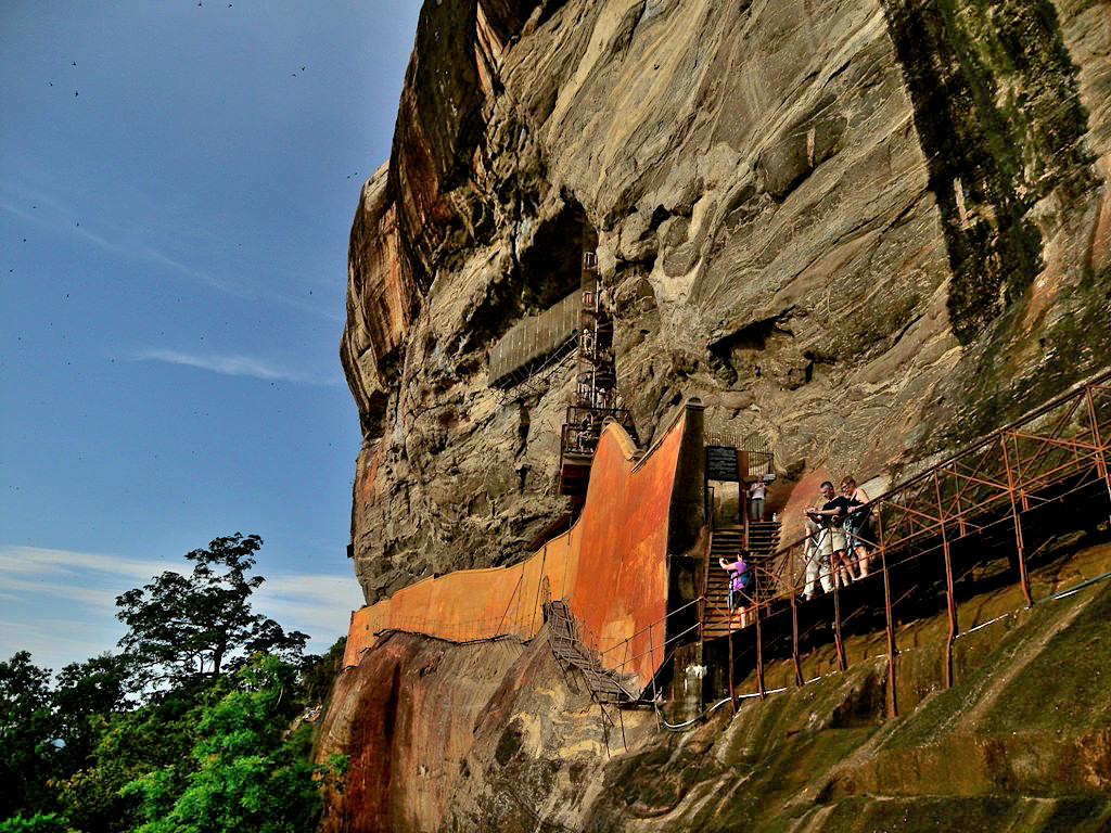 Picturesque approach and visit of frescoes on the Lion's rock - Sigiriya, Sri Lanka 