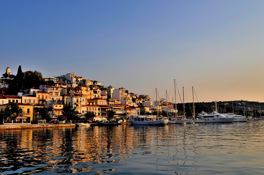Skiathos Town has plenty of Greek and international restaurants, shops, cafes, bars and clubs, most of entertainment is located on the seafront and in the main street Papadiamanti - Greece 