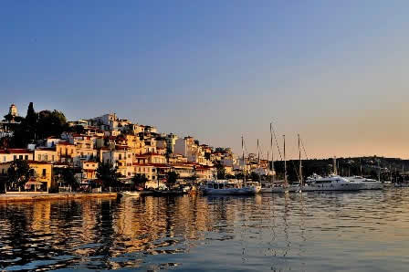 Skiathos-town harbour morning - Greece