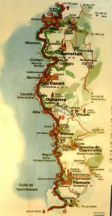 Cap Corse map Corsica