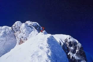 Ascent at the winter on Mount Triglav is serious alpine climbing