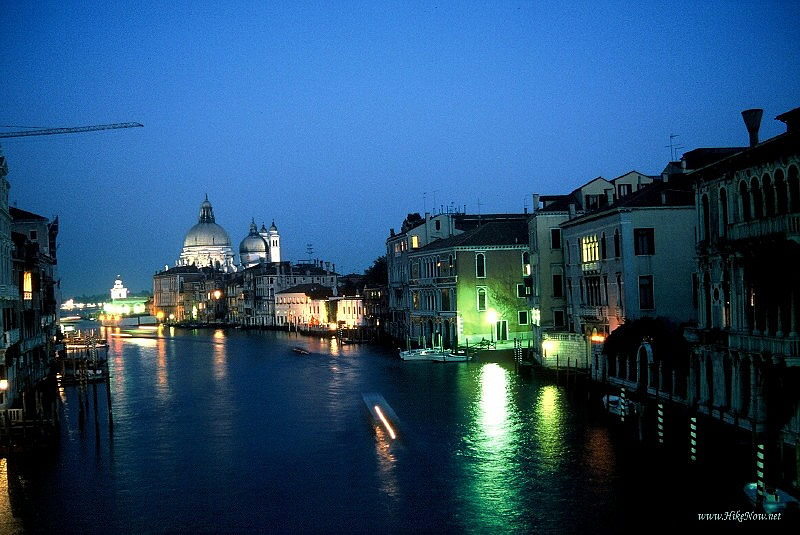 Evening visit and walk along canals of Venice - Italy 