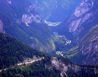 The valley of Soca river from Vrsic pass
