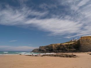The beach of Zambujeira do Mar lies around 1o km south of Vila Nova de Milfontes
