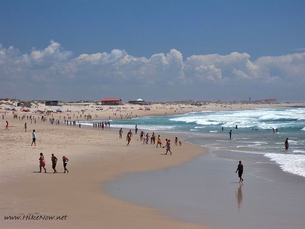 Barra beach - Aveiro with an extensive sandy shore is visited by locals and tourists and is one of the busiest in the region - Portugal