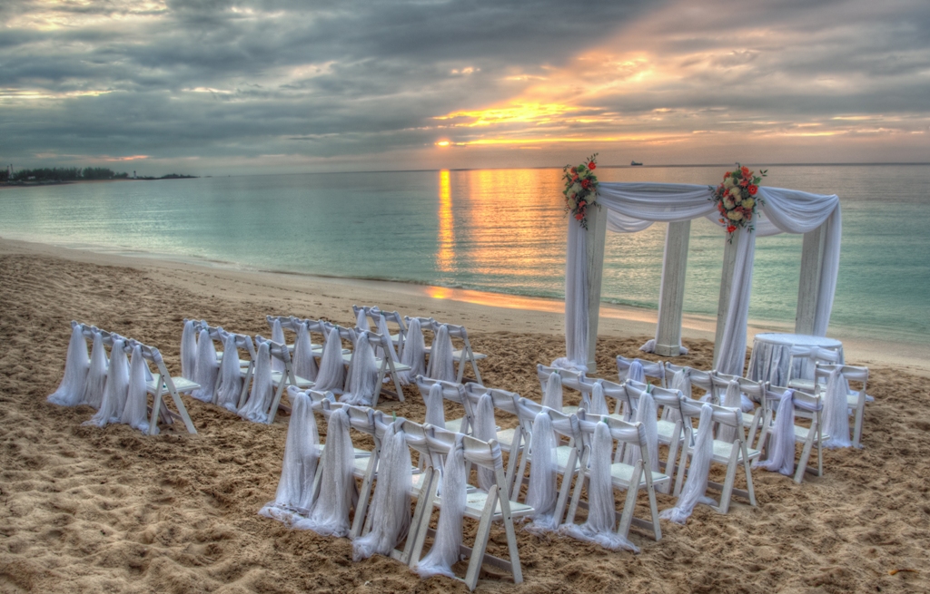 Ready for wedding on the beach of Bahamas