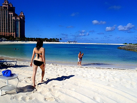 Paradise island - vacation sunbathing on the beach
