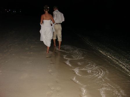 Newlyweds going home  from Bahamas wedding 